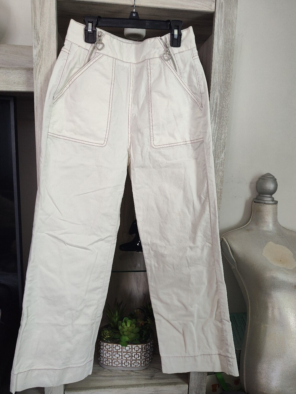 Kate Spade Cream High-Waist Wide Leg Pants SZ 26 New Detached Tag